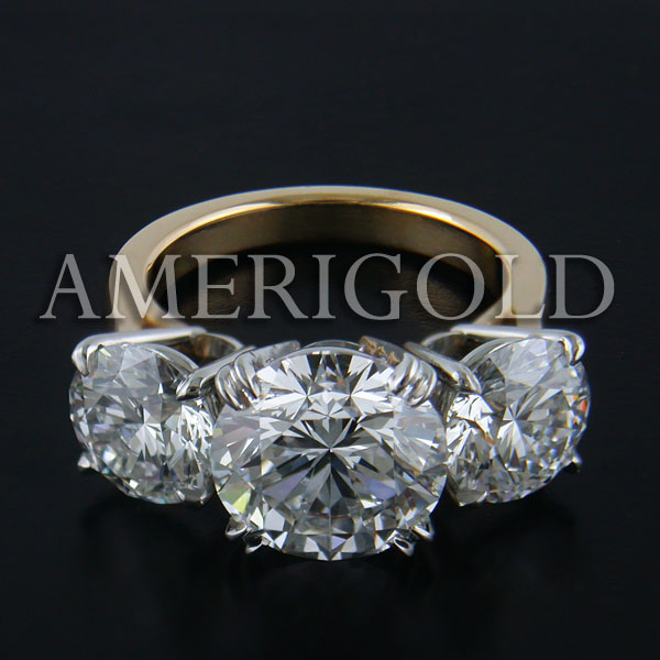 18KT Yellow Gold & Platinum Round Diamond Engagement Ring