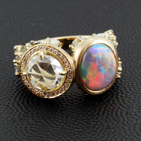 Opal Gold Diamomd Ring